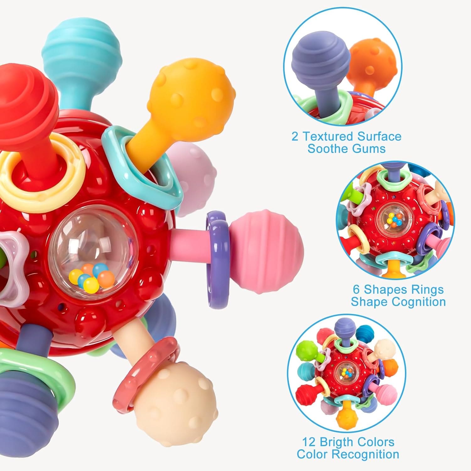 Jouet Sensoriel et Anneau de Dentition Bébé Montessori – Image 4