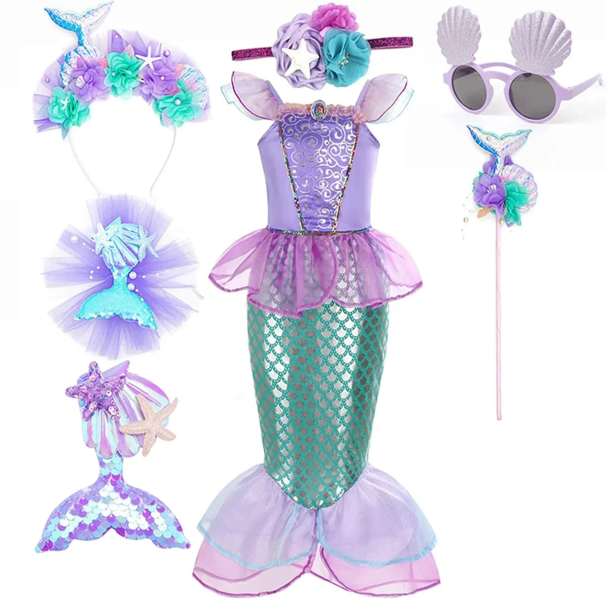 Déguisement Princesse Ariel Enfant Costume Anniversaire – Image 11