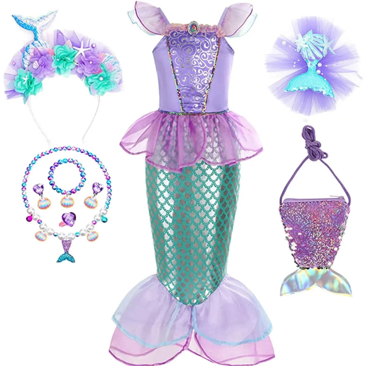 Déguisement Princesse Ariel Enfant Costume Anniversaire – Image 10