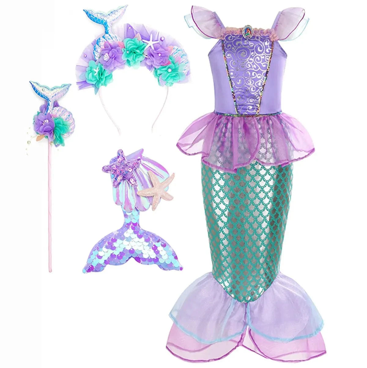 Déguisement Princesse Ariel Enfant Costume Anniversaire – Image 7