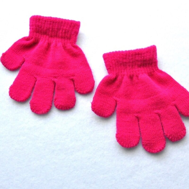 Gant enfant tricot chaud couleur unie 1 à 3 ans – Image 9