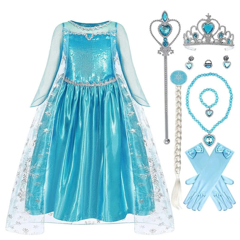 Déguisement Princesse Robe Elsa Anna Fille – Image 13