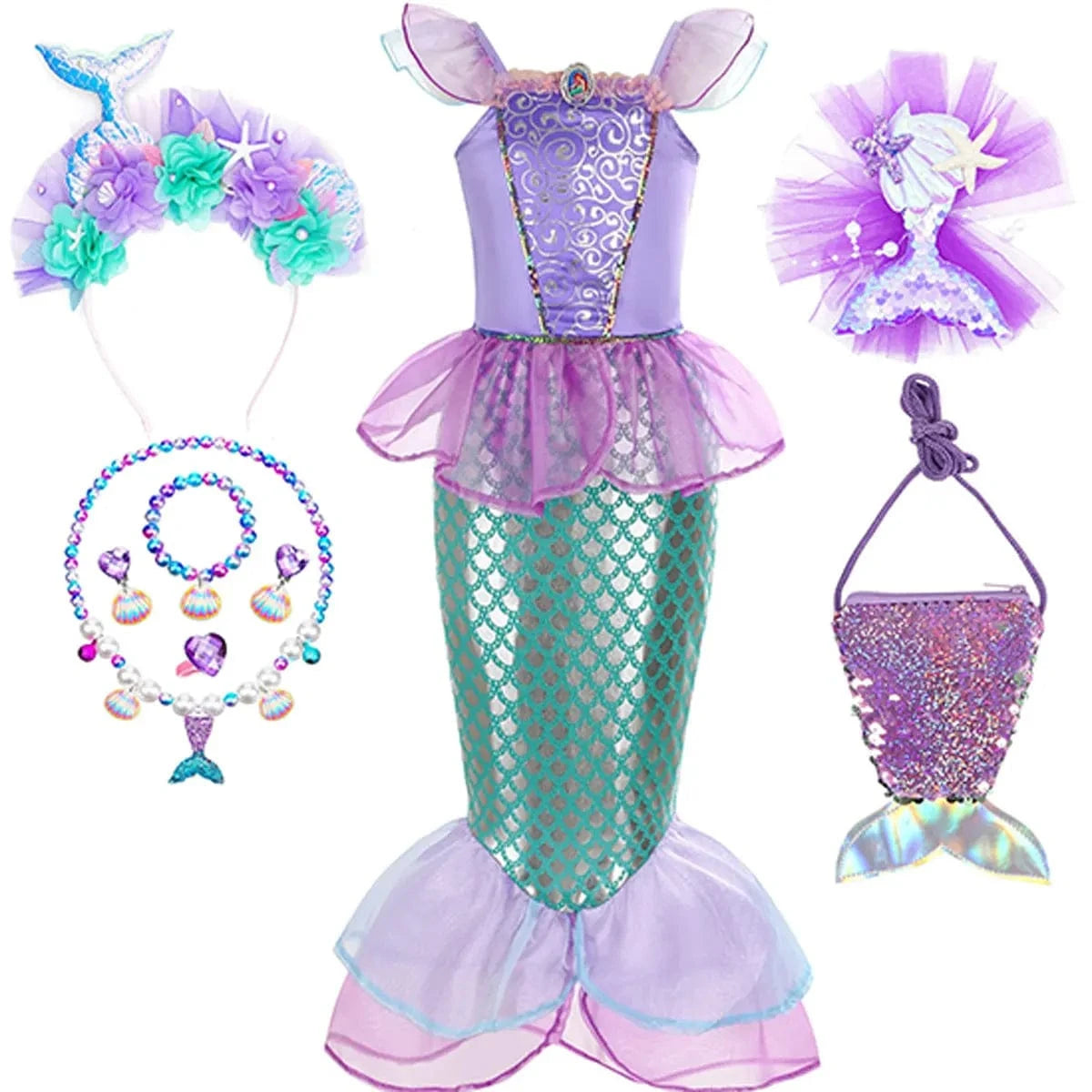 Déguisement Princesse Ariel Enfant Costume Anniversaire – Image 6