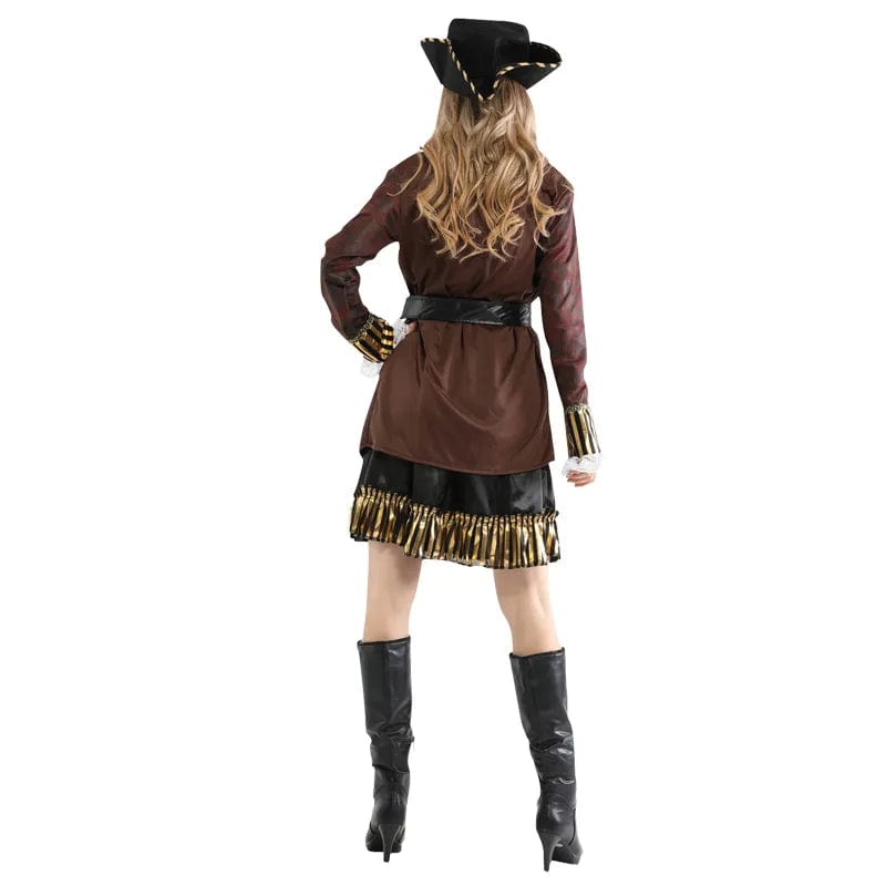 Déguisement pirate femme rayures rouges – Image 2